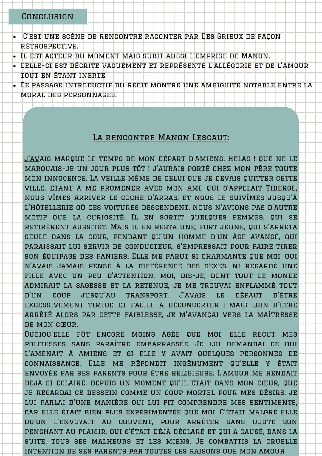 LA RENCONTRE AMOUREUSE
TEXTE 9. Manon Lescaut
PRÉSENTATION DU TEXTE:
LE TEXTE EST TIRÉ DU ROMAN
"L'HISTOIRE DU CHEVALIER DES
GRIEUX ET DE MA