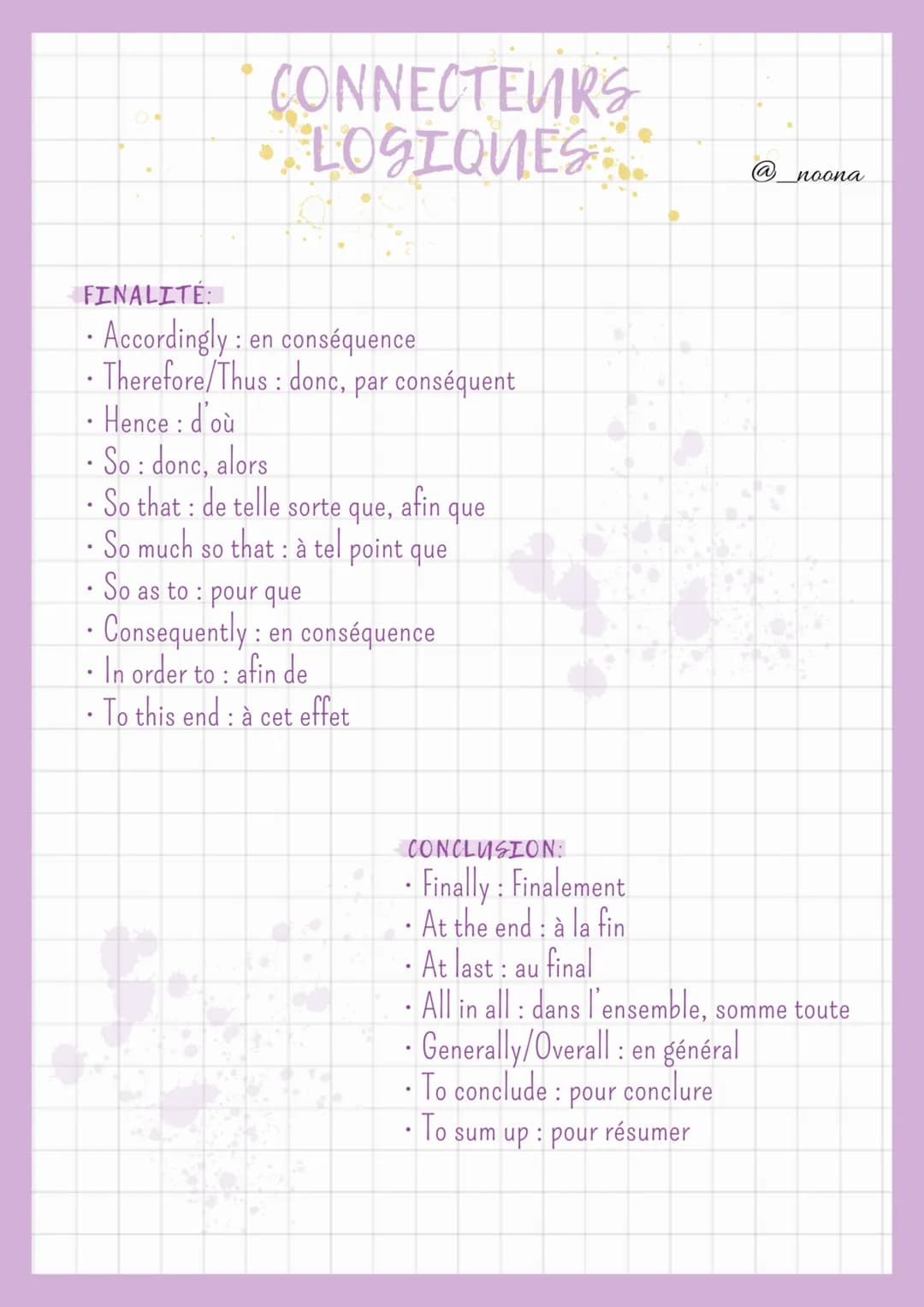 INTRODUCTION:
.
• Firstly : premièrement
First of all: tout d'abord
.
CONNECTEURS
LOGIQUES
•
To begin: pour commencer
• Foremost: en premier
