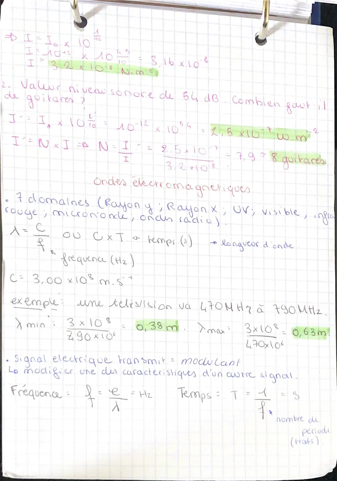 Notion donde
Un signal périodique = composante alternative +
composante continue.
j
ī
gnal alternatif composante continue gaible.
Pour un si