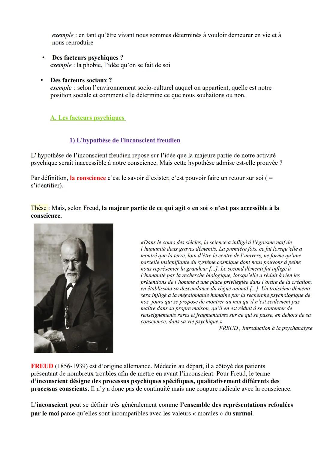 Séquence 2: Philosophie du sujet
Chapitre 3 Le Libre arbitre
Notions conscience, inconscient, liberté
Le libre arbitre c'est décider pour so