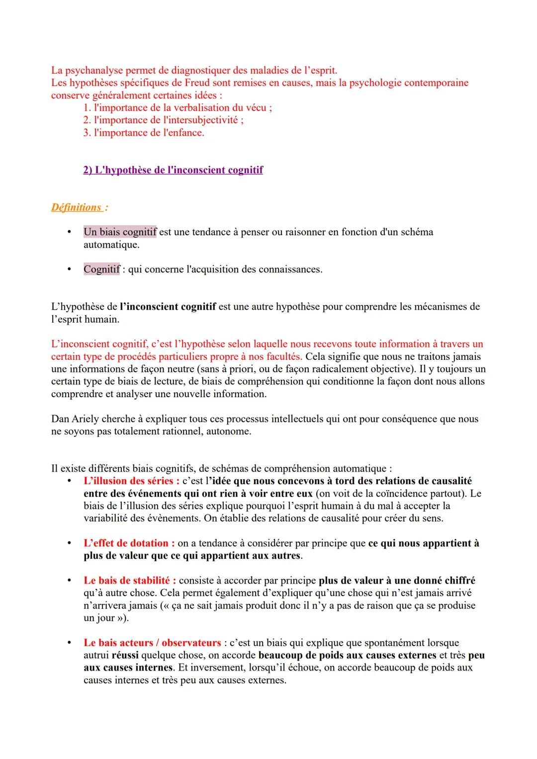 Séquence 2: Philosophie du sujet
Chapitre 3 Le Libre arbitre
Notions conscience, inconscient, liberté
Le libre arbitre c'est décider pour so