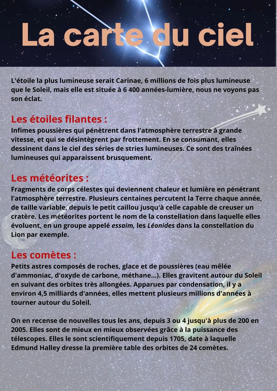 L'Univers
La concepion de l'Univers :
La conception de l'Univers, avant la mise au point de la méthode scientifique,
au XVIIe siècle, relève