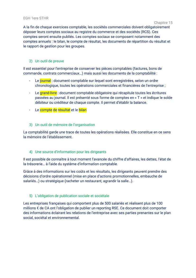 EGH 1ere STHR
1.
Comment et pourquoi traduire les informations comptables liées aux
opérations avec les parties prenantes ?
La traduction da