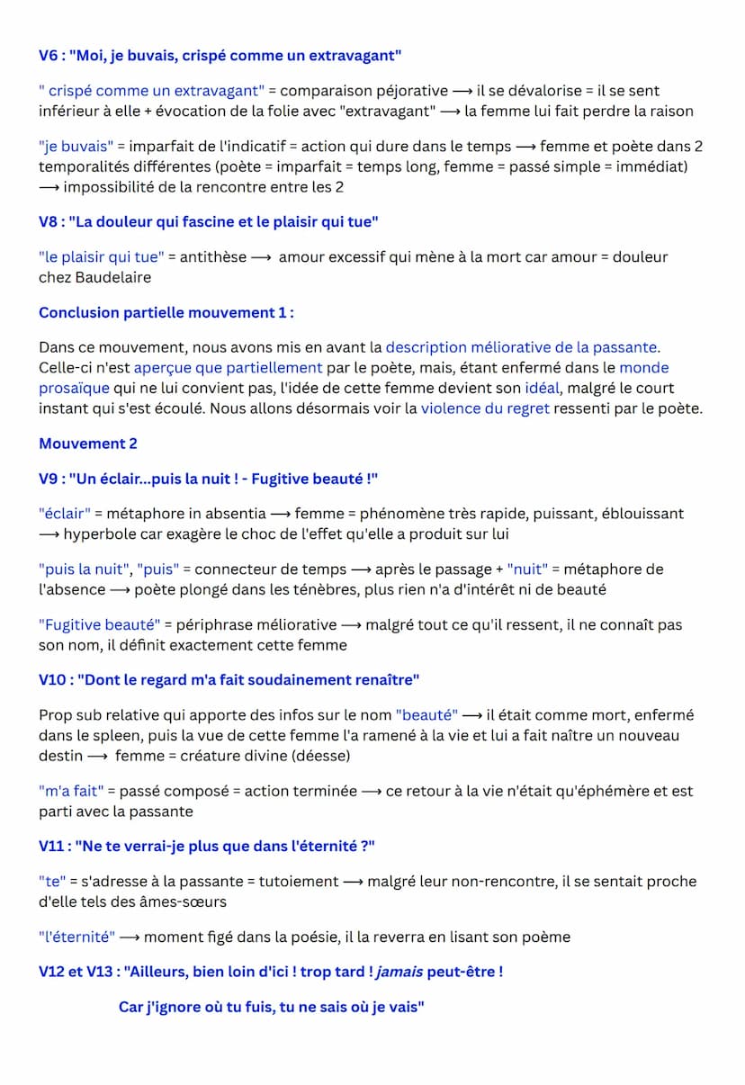 FICHE DE RÉVISION: À UNE PASSANTE (LES FLEURS DU MAL,
BAUDELAIRE, 1857)
Introduction
"À une passante" est un poème extrait du recueil LFDM d