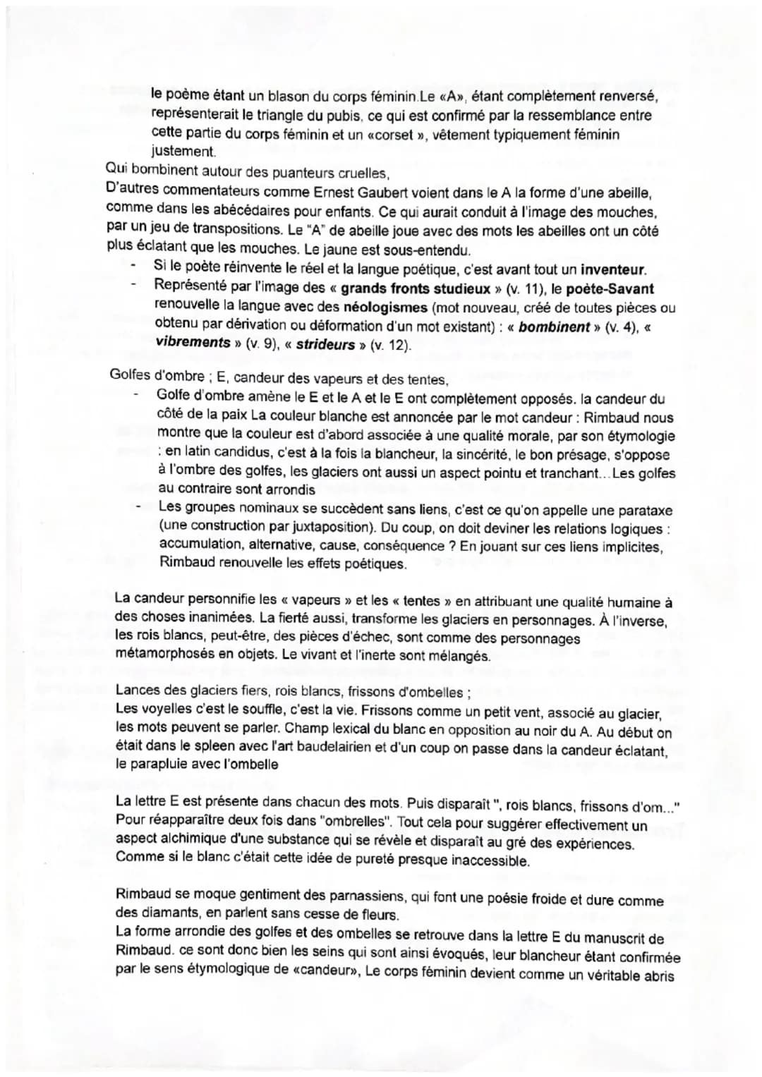 Voyelles- Rimbaud
"j'ai voulu dire ce que ça dit, littéralement et dans tous les sens" il a voulu dire et sa poésie
s'ouvre à une infinité d