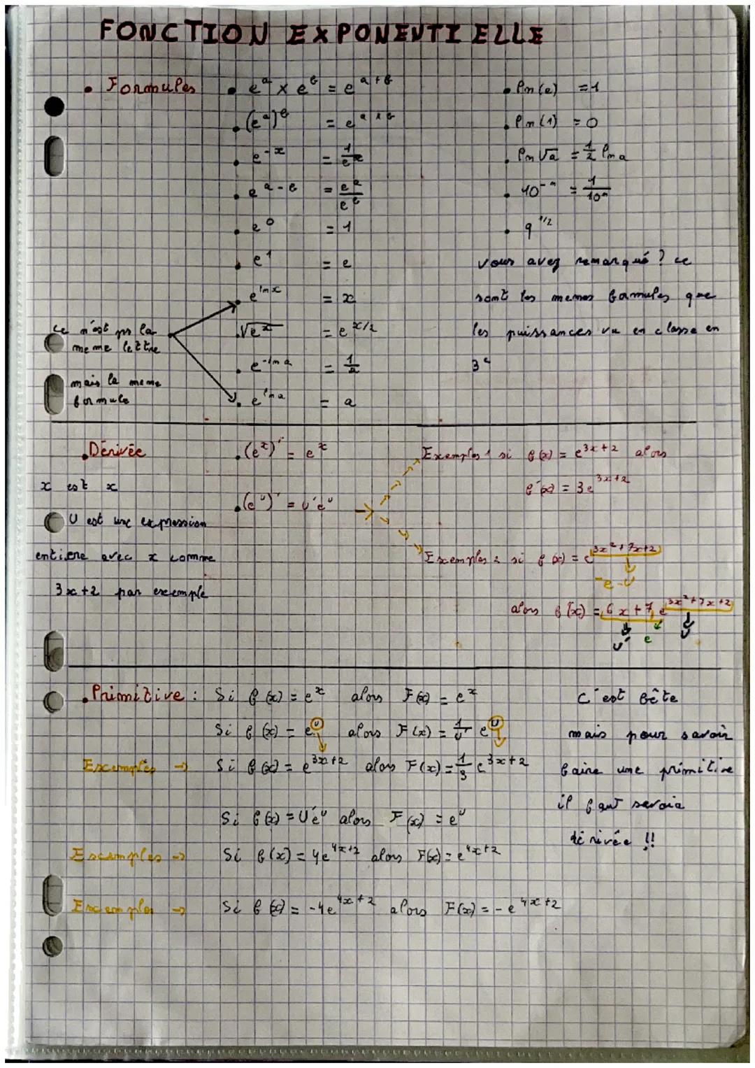 # FONCTION ΕΧΡΟΝΕΥΤΙ ELLE

*   Formules. $e^x e^6 = e^{a+6}$
*   $Pm (e) = 1$
*   $(e^x)^6 = e^{x*6}$
*   $Pm (1) = 0$
*   $e^{-x} = \frac{1
