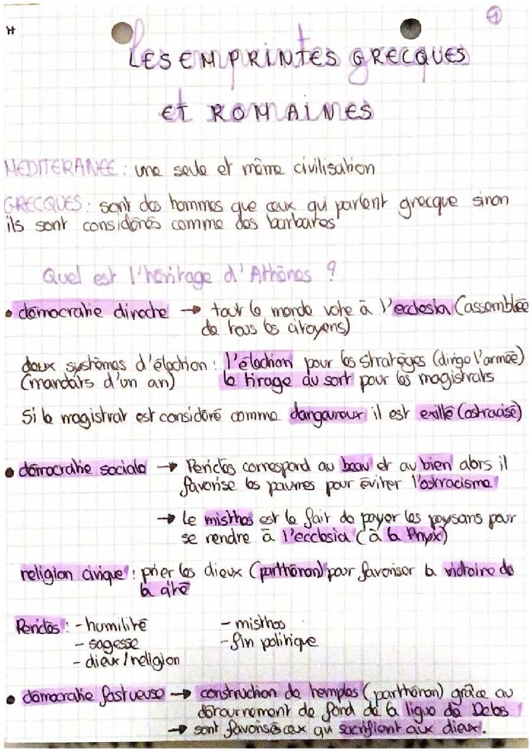 Les empreintes grecques et romaines 