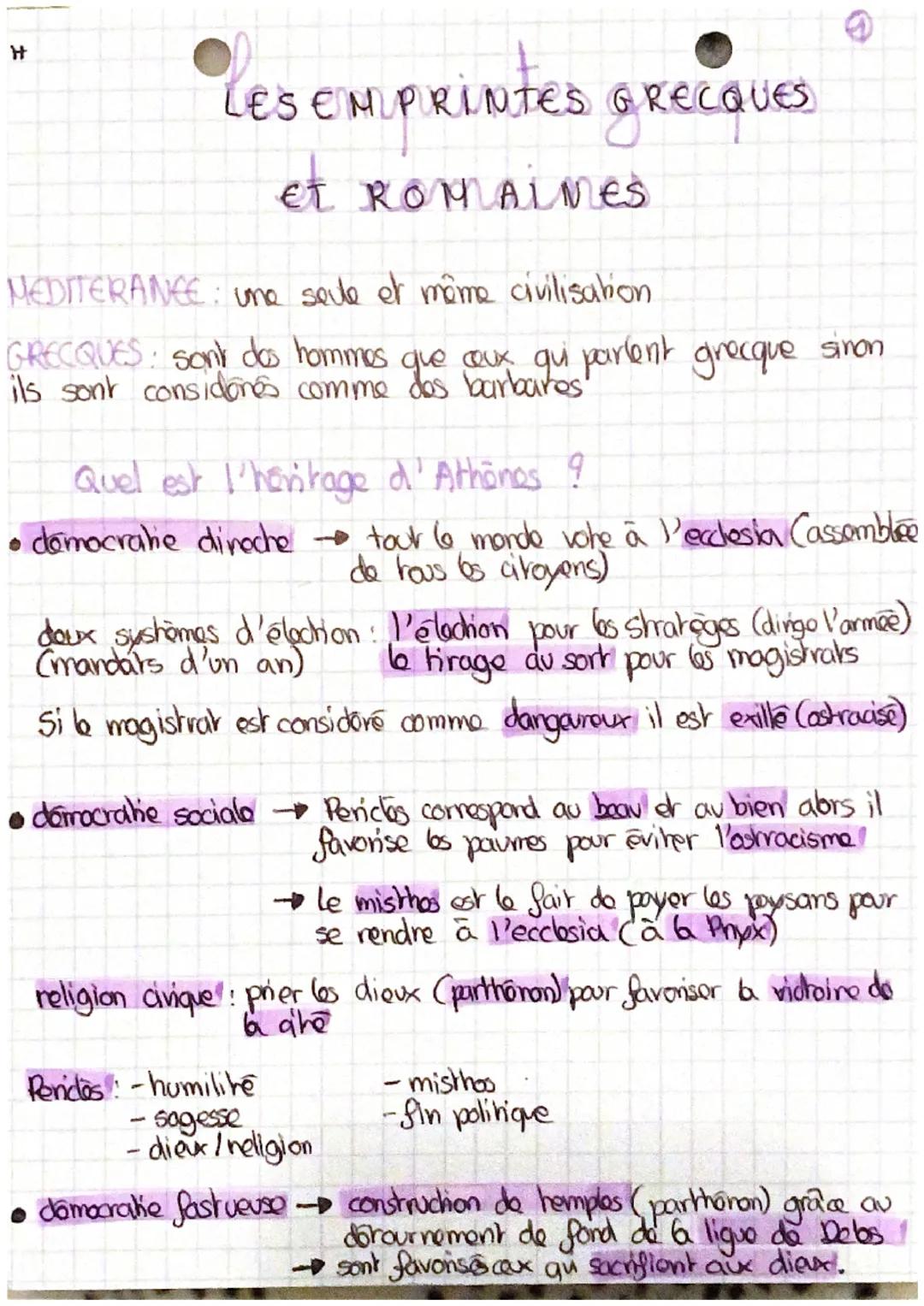 H
lese
LES
ENPRINtes grecques
GRECQU
et ROMAINES
MEDITERANCE: une seule et même civilisation
GRECQUES: sont dos hommes que ceux qui parlent 
