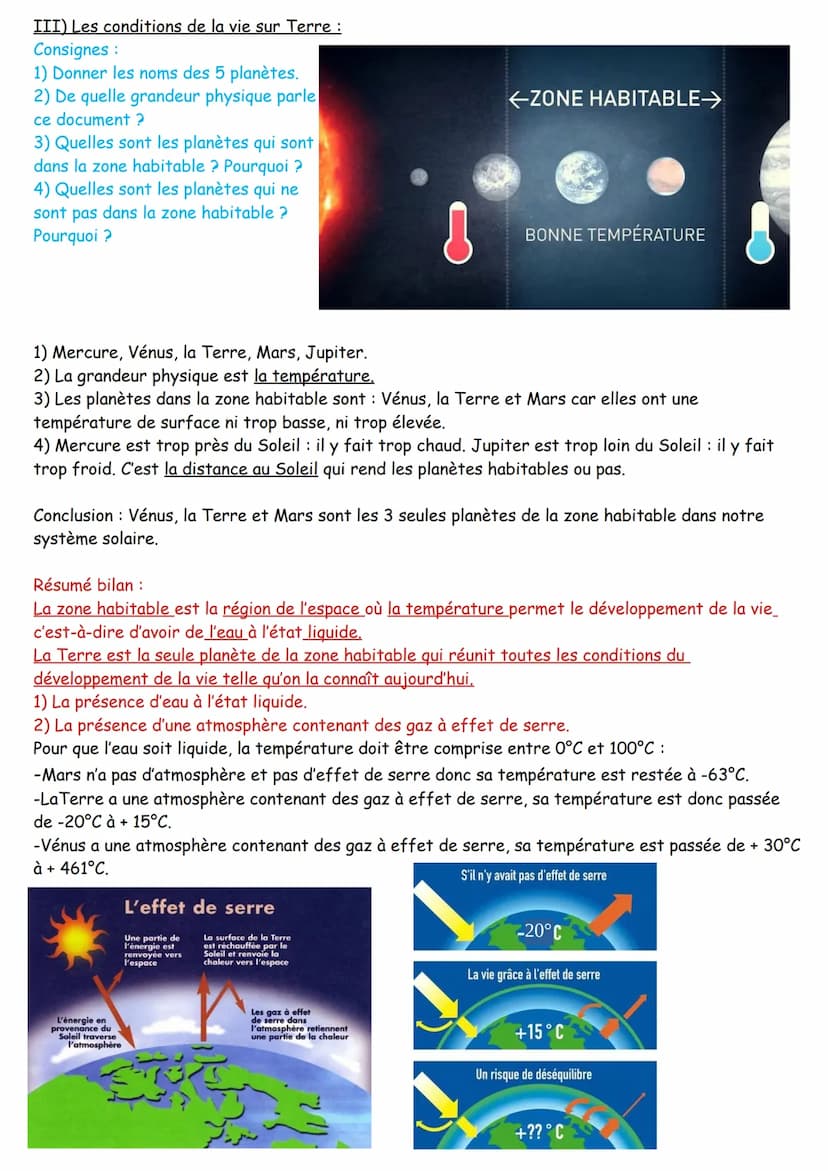 I) Situer la Terre dans le système solaire :
Question 1. Quels sont les 2 mouvements de la Terre ? Qui l'accompagne dans ses mouvements ?
Qu