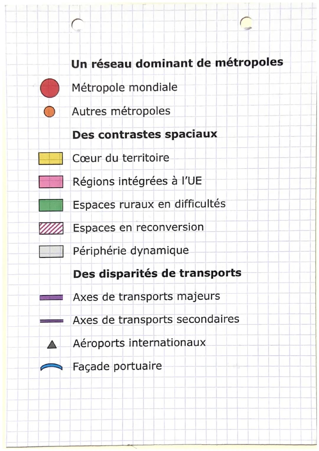 C
C D
Un réseau dominant de métropoles
Métropole mondiale
Autres métropoles
Des contrastes spaciaux
Cœur du territoire
Régions intégrées à l