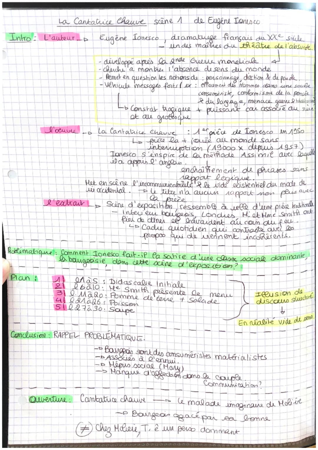 La Cantatrice Chauve scène 1.
Intro: L'auteur_D
I'veuvre
Plan :
l'extrair
Eugêne Ionesco
de Eugêne Ionesco
dramaturge français du XXe siècle