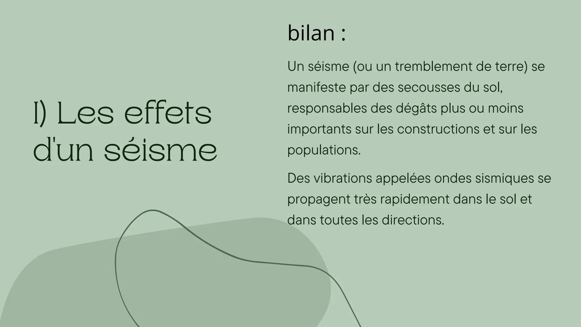 Les risques
liées aux
séismes
Comment un séisme peut entraîner un risque pour
l'Homme ? Sommaire
Les sujets traités
Thème 1: Les effets d'un