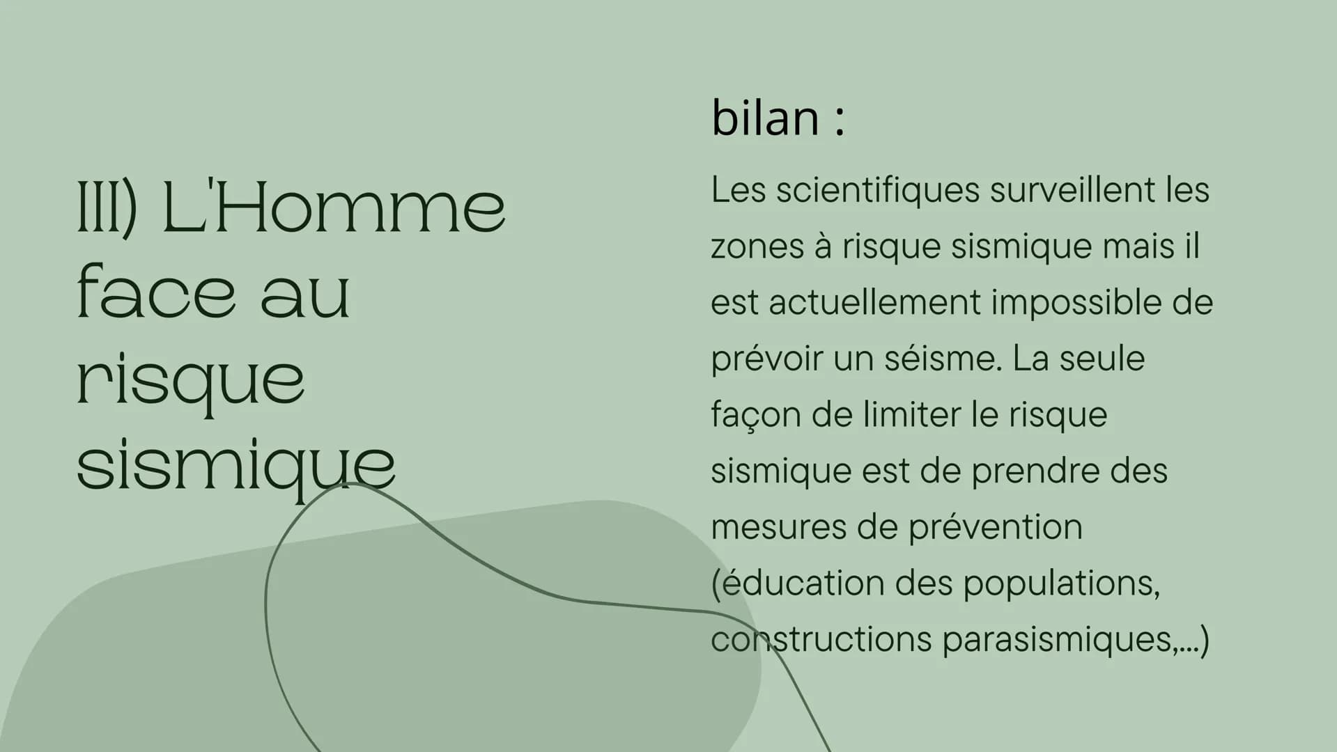 Les risques
liées aux
séismes
Comment un séisme peut entraîner un risque pour
l'Homme ? Sommaire
Les sujets traités
Thème 1: Les effets d'un