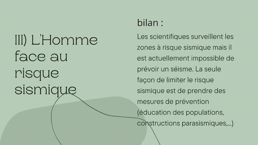 Les risques
liées aux
séismes
Comment un séisme peut entraîner un risque pour
l'Homme ? Sommaire
Les sujets traités
Thème 1: Les effets d'un