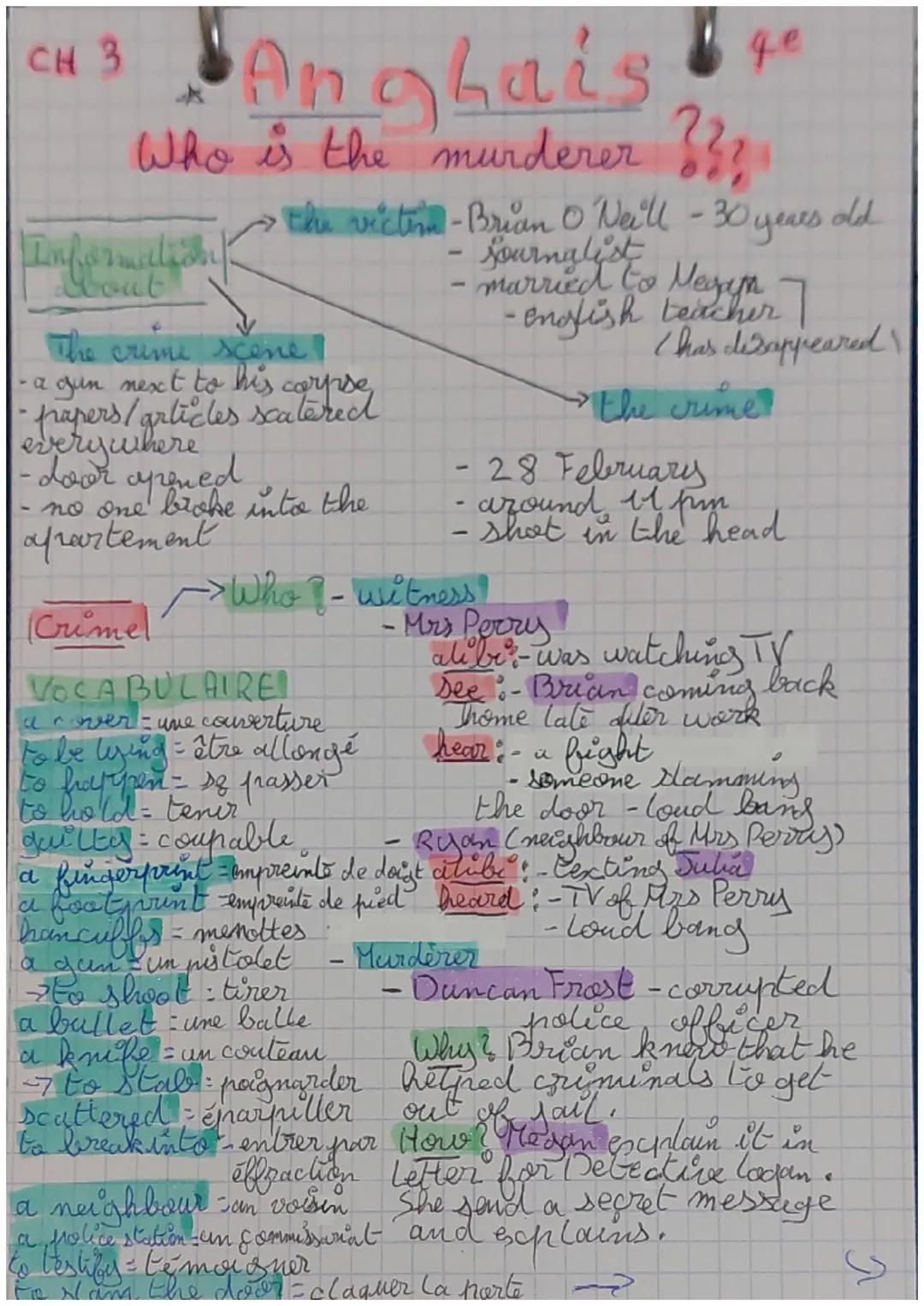 # CH3 Anghaise

Who is the murderer ???!

Informetissi
Mout

the victim - Brian O'Neill - 30 years old

The crime scene

- a gun next to his