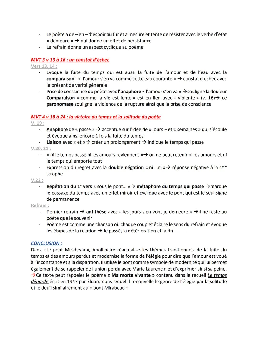 2ème étude linéaire :
INTRO:
Les poètes du début 20ème siècle sont conduits à rompre avec le passé et s'inspirent du
Romantisme et de l'Anti