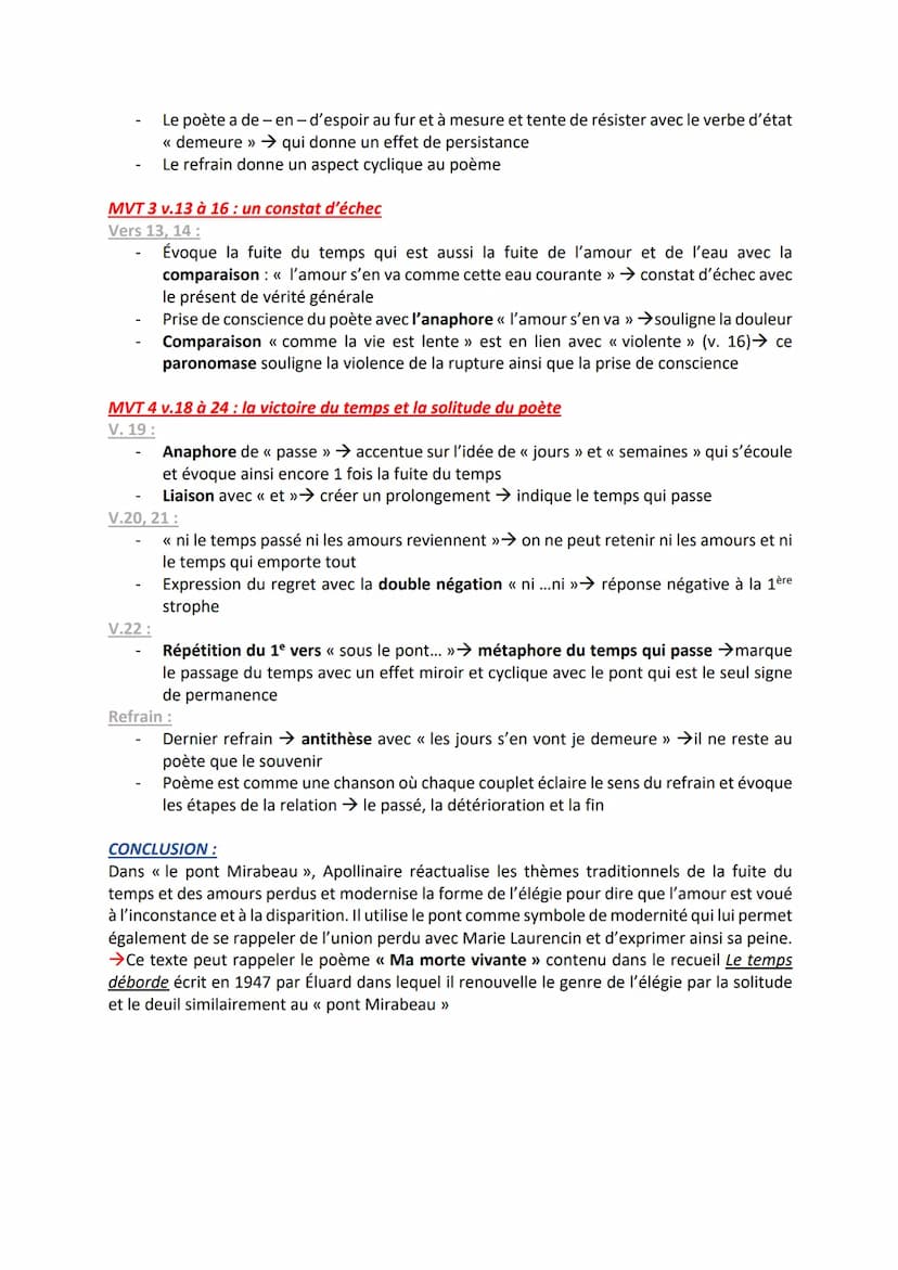 2ème étude linéaire :
INTRO:
Les poètes du début 20ème siècle sont conduits à rompre avec le passé et s'inspirent du
Romantisme et de l'Anti