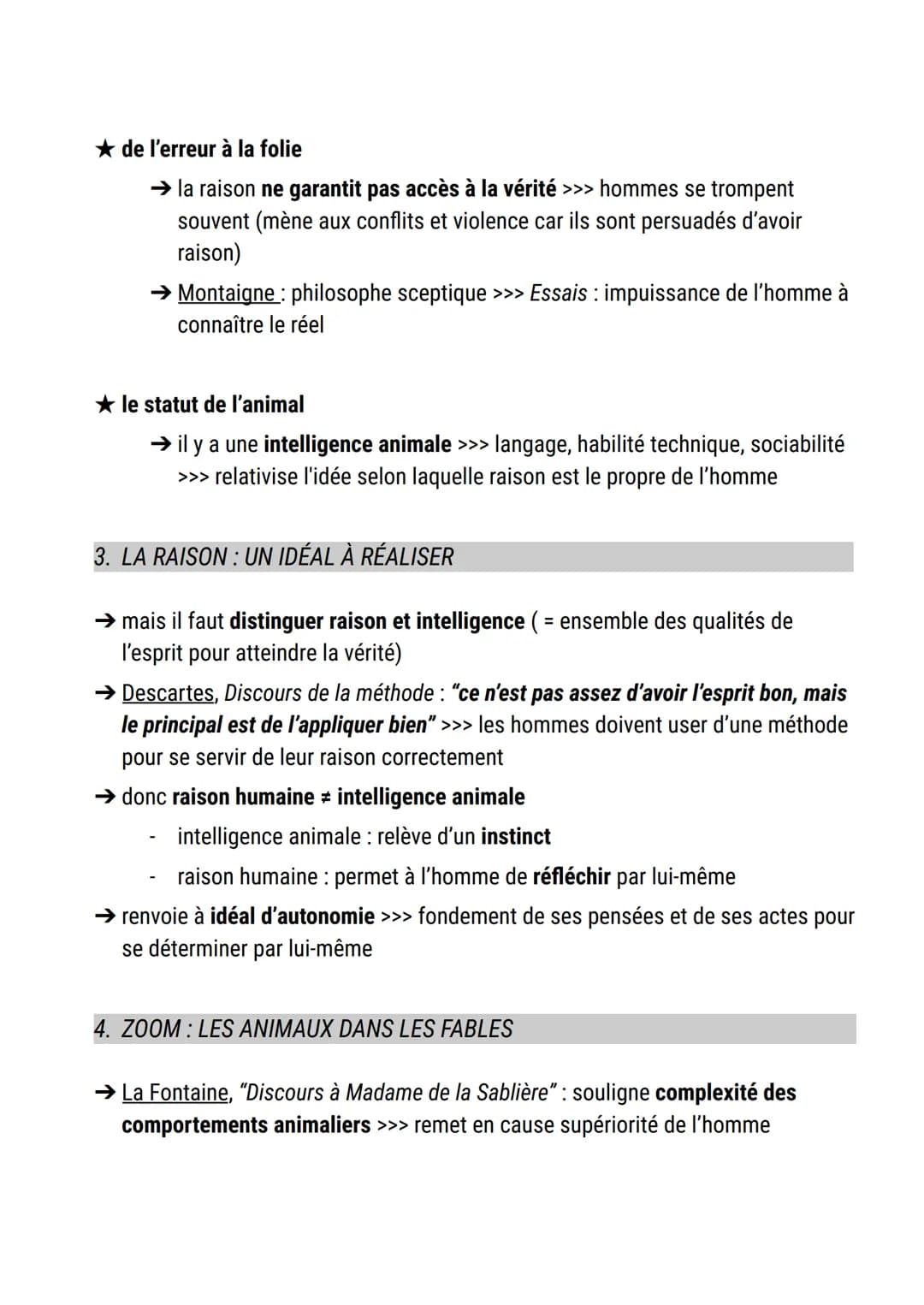 La raison
définition raison:
1. faculté de distinguer le vrai du faux, le bien du mal
2. ce qui permet d'expliquer ou de justifier un phénom