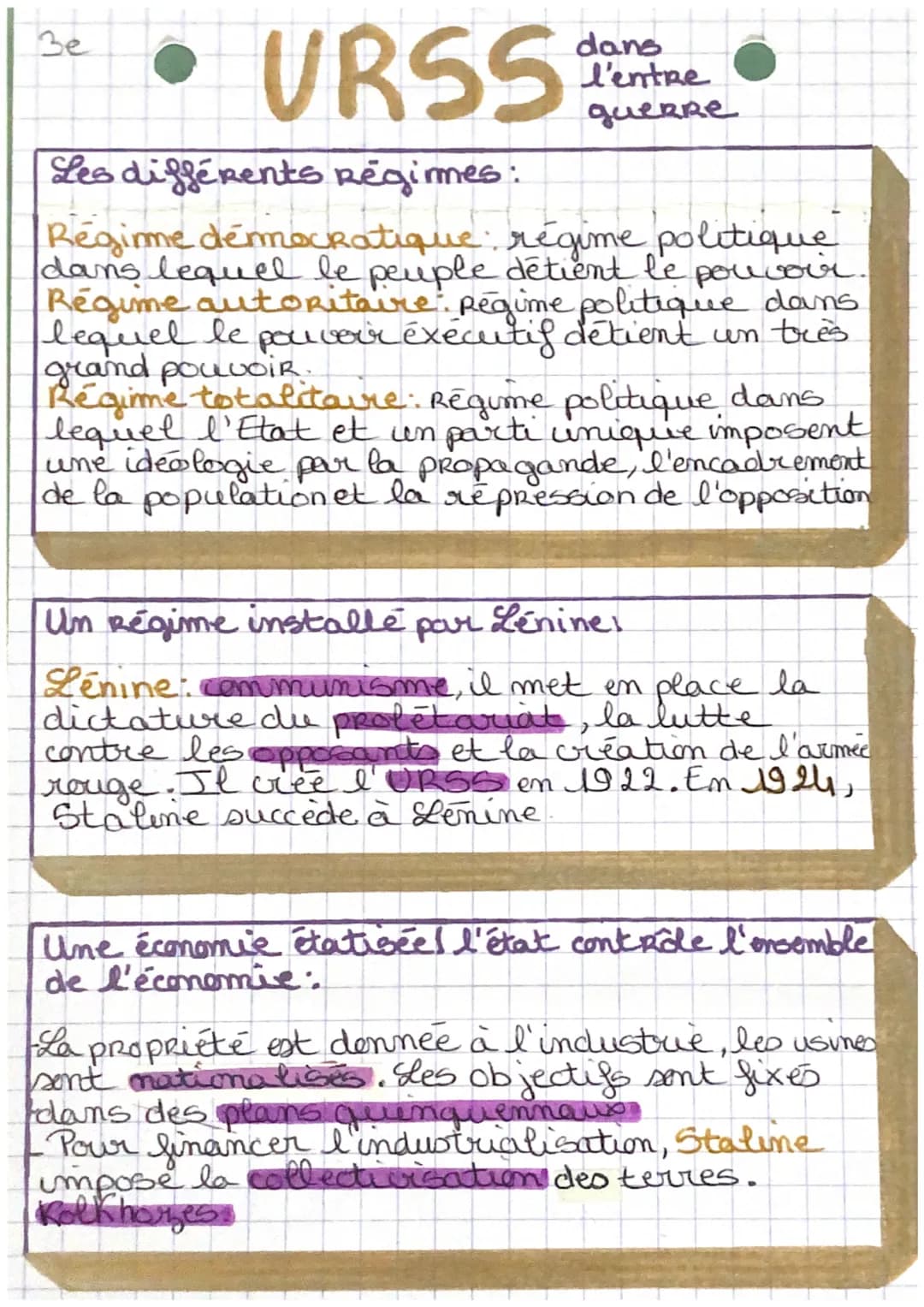 • URSS
Les différents Régimes:
Régime démocratique régime politique
dans lequel le peuple détient le pouvoir.
Régime autoritaire. Régime pol