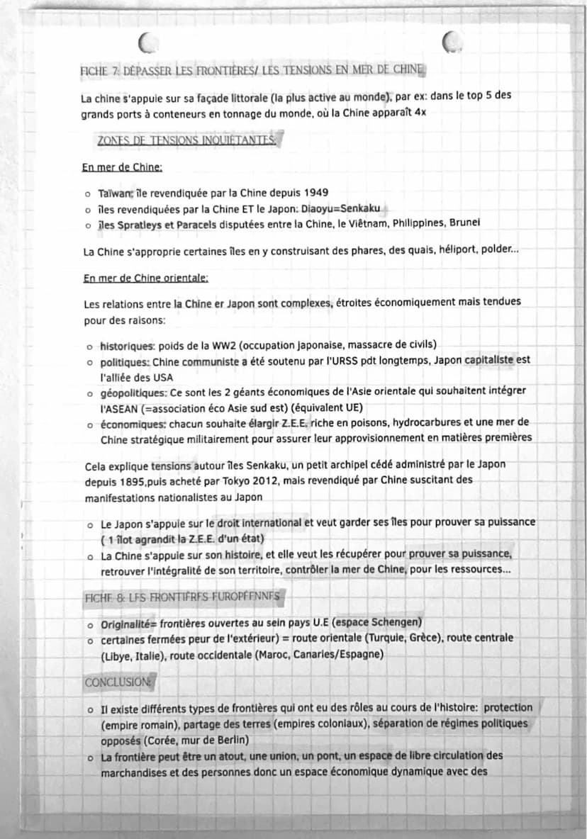 HGGSP
LES FRONTIÈRES
(
FICHE E INTRODUCTION
Frontière: Une ligne, juridiquement construite, qui sépare 2 états souverains.
Citations: "Les h