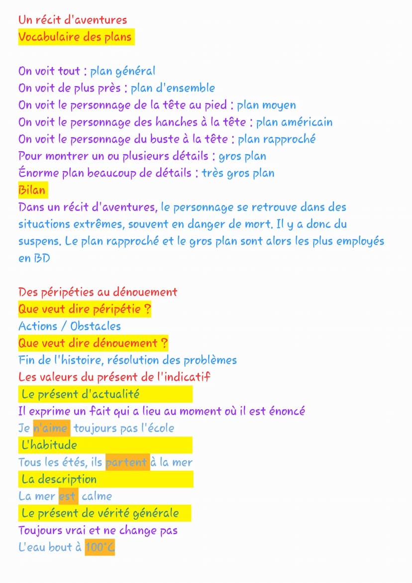 Français-séquence 3 Correction
La mise en place du récit d'aventure
Vocabulaire de la BD
Une bulle: forme qui contient les paroles ou pensée