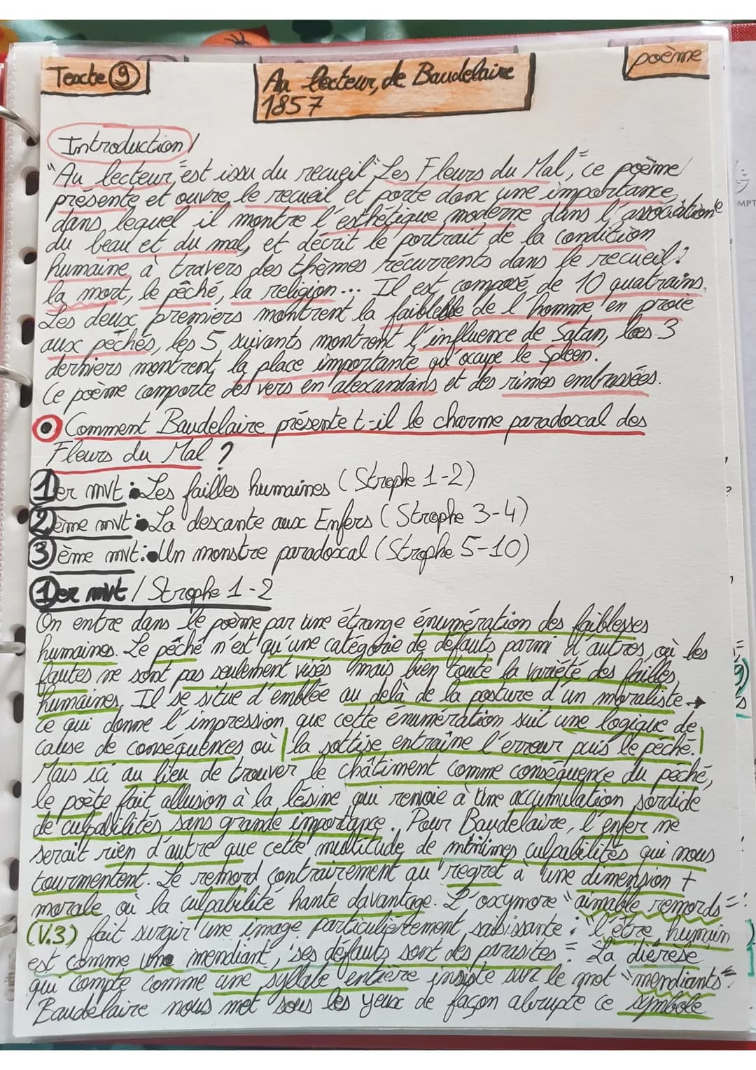 Teache
An lecteur de Baudelaire
1857
poème
Introduction/
"Au lecteur, est issu du recugil, Les Fleurs du Mal, ce,
presente et ouvre le recue