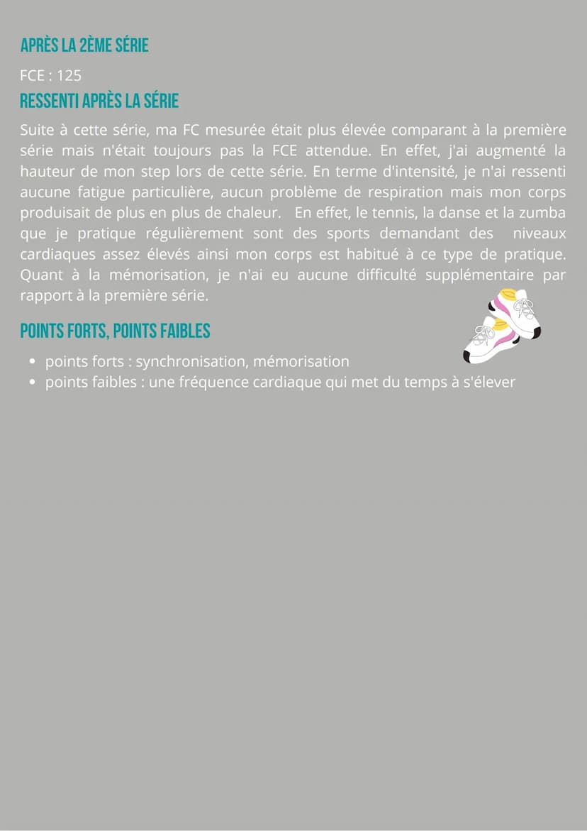 CARNET
D'ENTRAINEMENT
LOLA PATROUILLAULT / ANNÉE 2021-2022
O SÉANCE 1
Effort court et intense
Objectif Réaliser 2x4 min d'enchainement de 2 