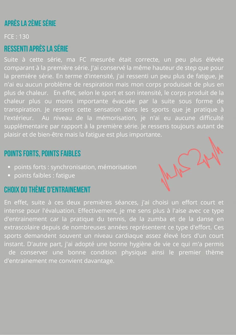 CARNET
D'ENTRAINEMENT
LOLA PATROUILLAULT / ANNÉE 2021-2022
O SÉANCE 1
Effort court et intense
Objectif Réaliser 2x4 min d'enchainement de 2 
