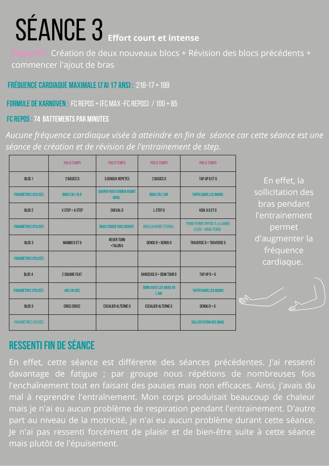 CARNET
D'ENTRAINEMENT
LOLA PATROUILLAULT / ANNÉE 2021-2022
O SÉANCE 1
Effort court et intense
Objectif Réaliser 2x4 min d'enchainement de 2 