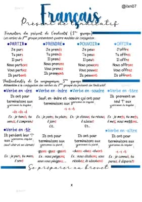 Know FRANCAIS présent de l'indicatif (formation & conjugaison) (fiche 1/4) thumbnail