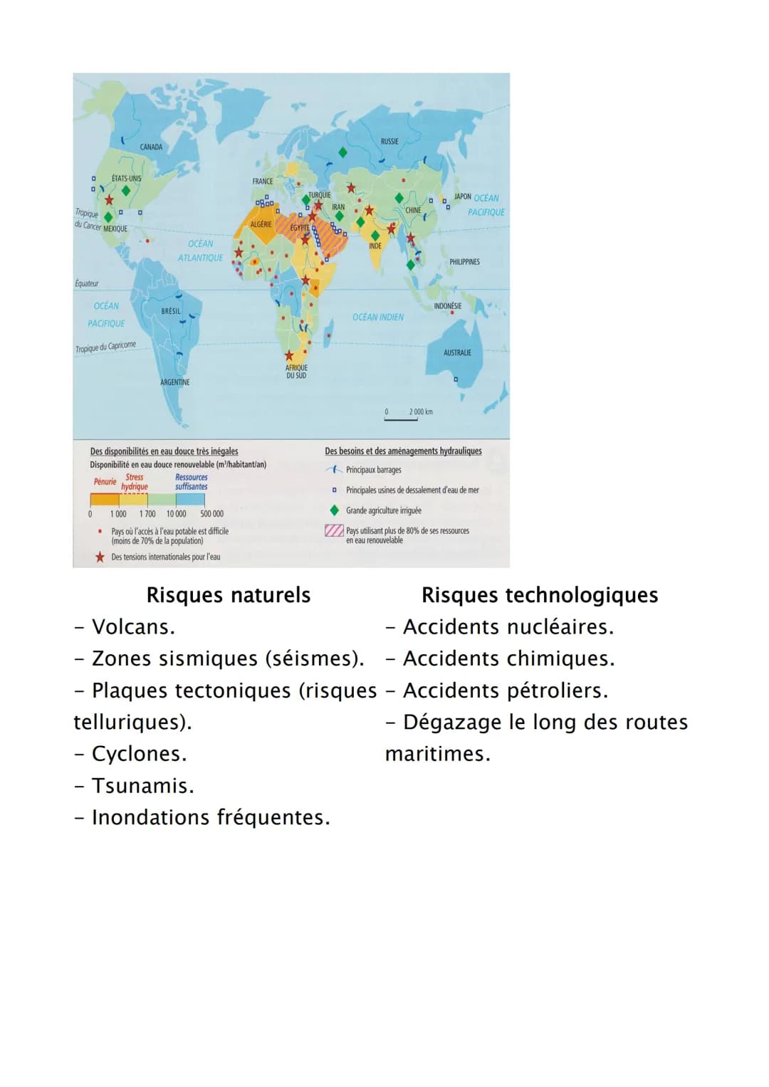 Géographie
Chap 1: Ressources et risques dans le monde.
Intro : Aujourd'hui, le changement climatique global entraîne
des effets (ressources