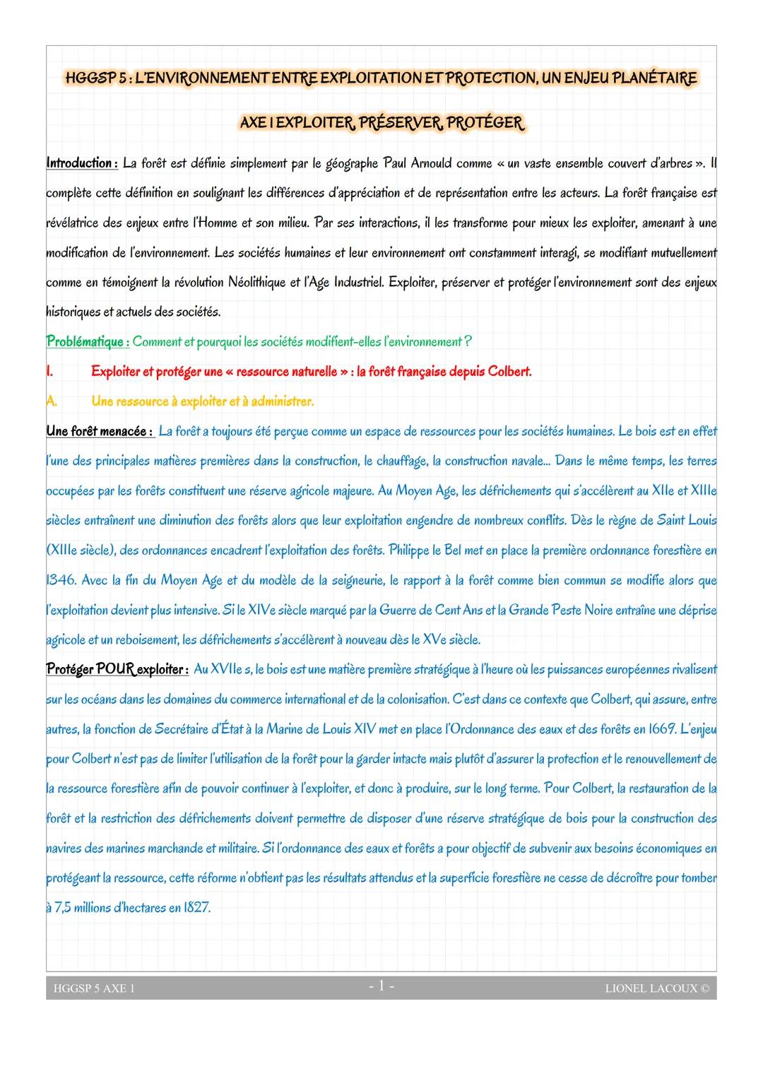 HGGSP 5: L'ENVIRONNEMENT ENTRE EXPLOITATION ET PROTECTION, UN ENJEU PLANÉTAIRE
AXE I EXPLOITER, PRÉSERVER, PROTÉGER
Introduction: La forêt e