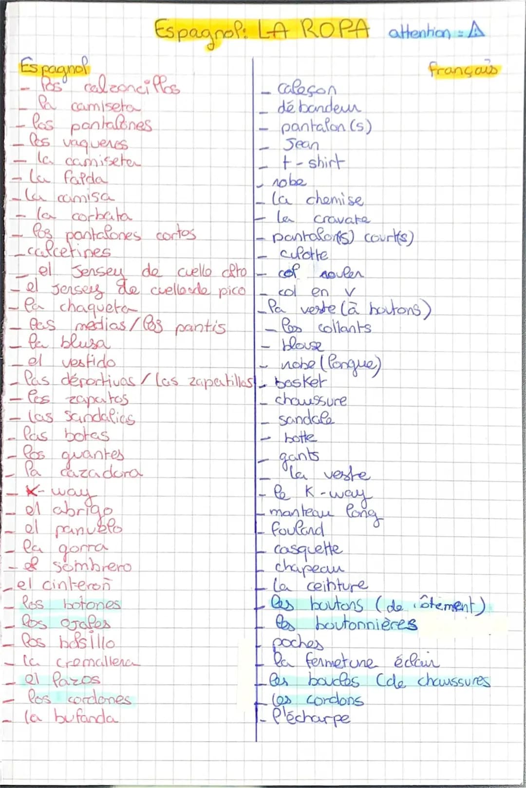 Vocabulario de la Ropa en Español y Francés: Ejercicios y Fichas PDF