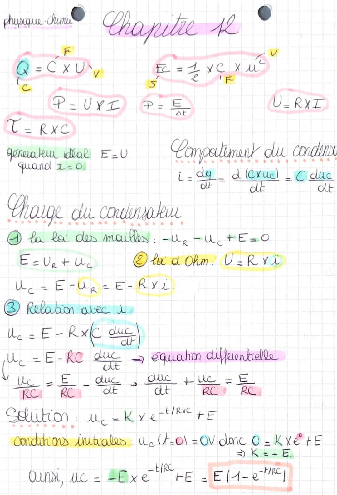 Circuit Capacitif et Inductif: Charge et Décharge d'un Condensateur