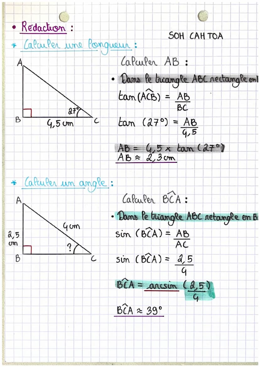~ Trigonométrie ~
côté
topposé
Mathematiques ~
"SOH CAH TOAT
hypoténuse
côté adjacent
Formules:
* sinus: sin (angle) = __oppose
hypotemuse
*