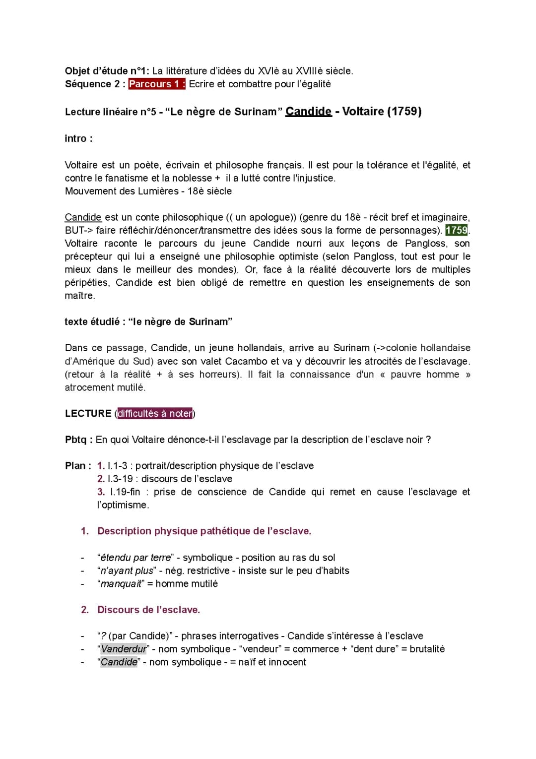 Analyse Candide Chapitre 19 PDF - Problématique et Figures de Style