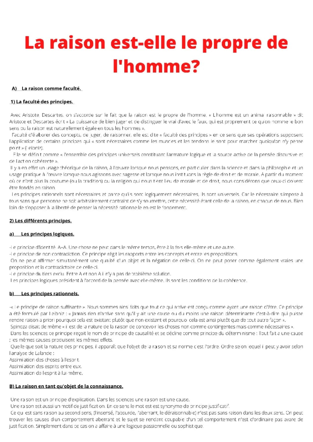 La Raison en Philosophie pour Terminale : Cours, Citations et Exemples