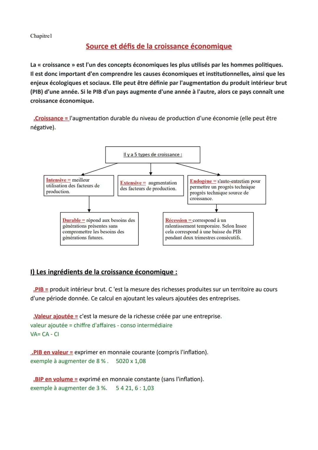 Chapitre 1
Source et défis de la croissance économique
La << croissance » est l'un des concepts économiques les plus utilisés par les hommes