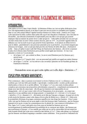 Know épitre dédicatoire a clémence de bourges , l'explication linéaire  thumbnail