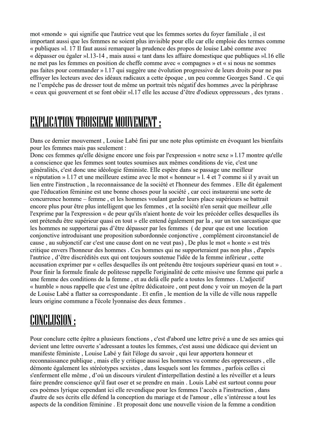 EPITRE DEDICATOIRE A CLEMENCE DE BOURGES
INTRODUCTION:
cette épître se trouve dans l'objet d'étude : la littérature d'idées car c'est un épî