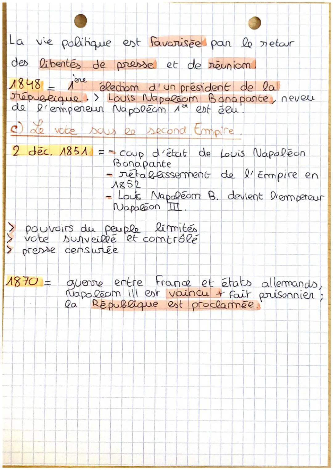 0
• Ristoire
~La France au 19e siècle~
4°
Leçon 1: Voter de 1815 à 1870

1) La monanchie constitutionelle > 1815/1848

2) La deuxième Républ