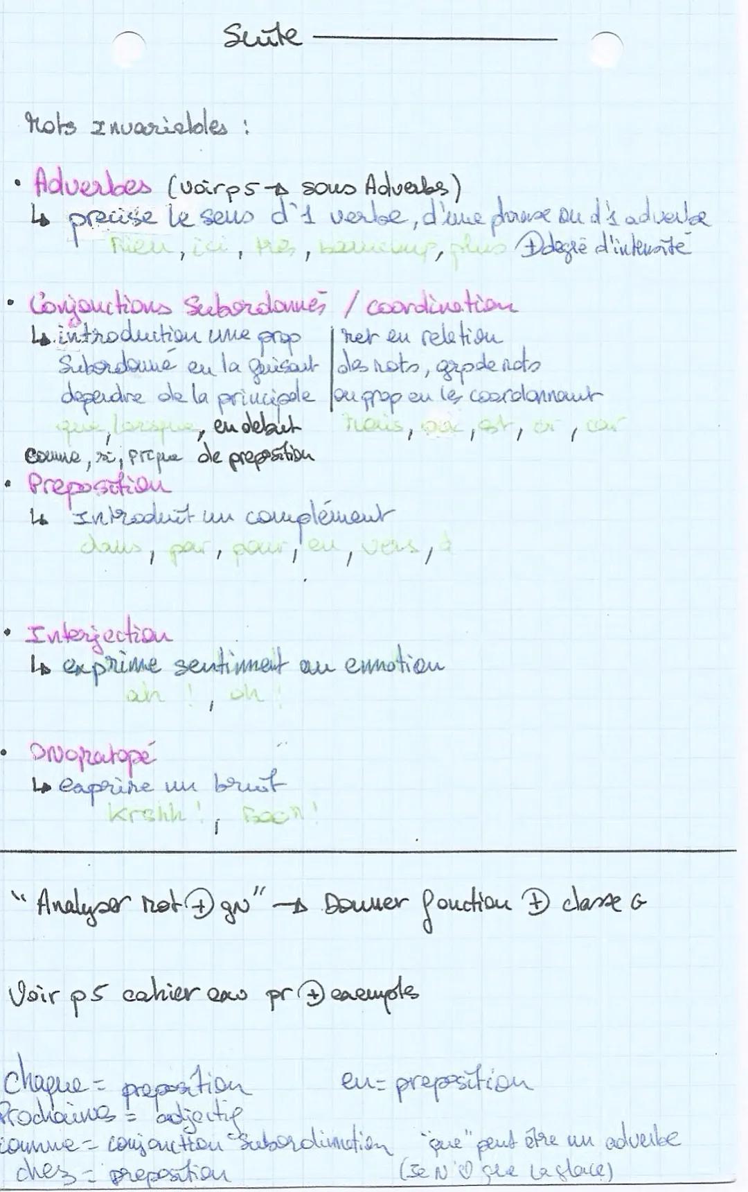 Mots variables:
Classes Gramaticales
•Nors
-Comtuun: chien,
chat
bouge
bouge ps
- Quiries /NONA: inclut / whe table
propres (najexule): Pari