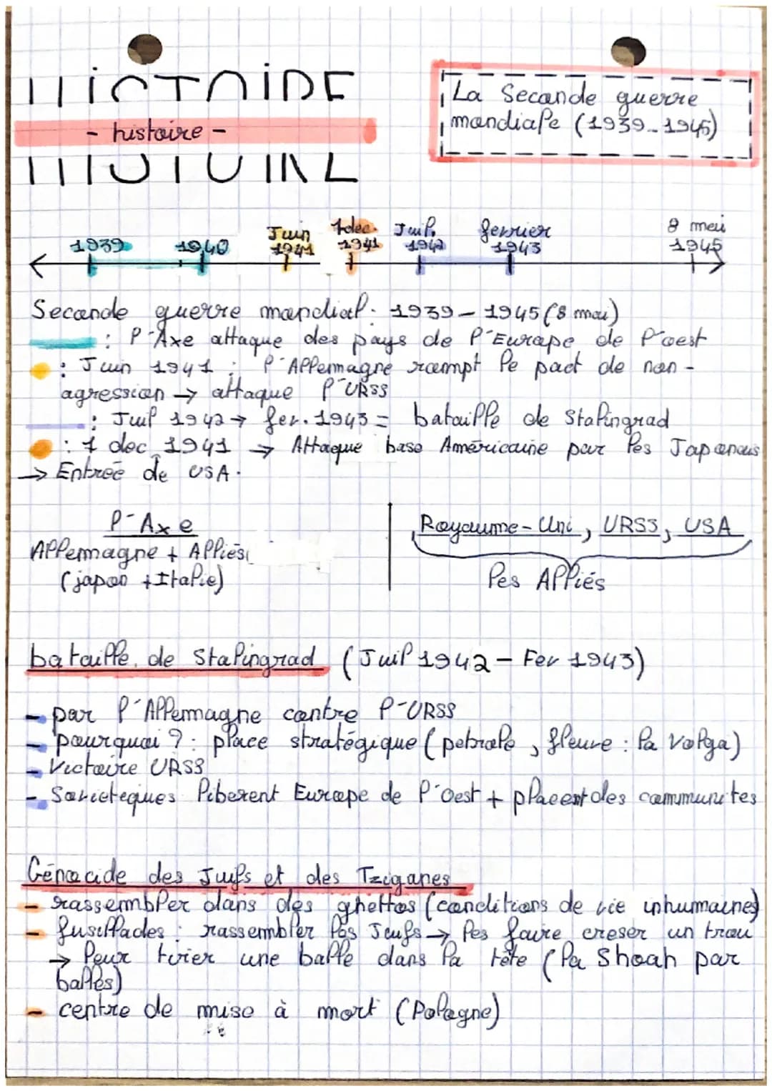 LLISTOIDE
İCTOİDE
- histoire -
TITUTU INL
1939
Jun
1944
tolee Juil
194
+
+
La Seconde guerre
mondiale (1939-1945)
P-Axe
Allemagne + APPies
(