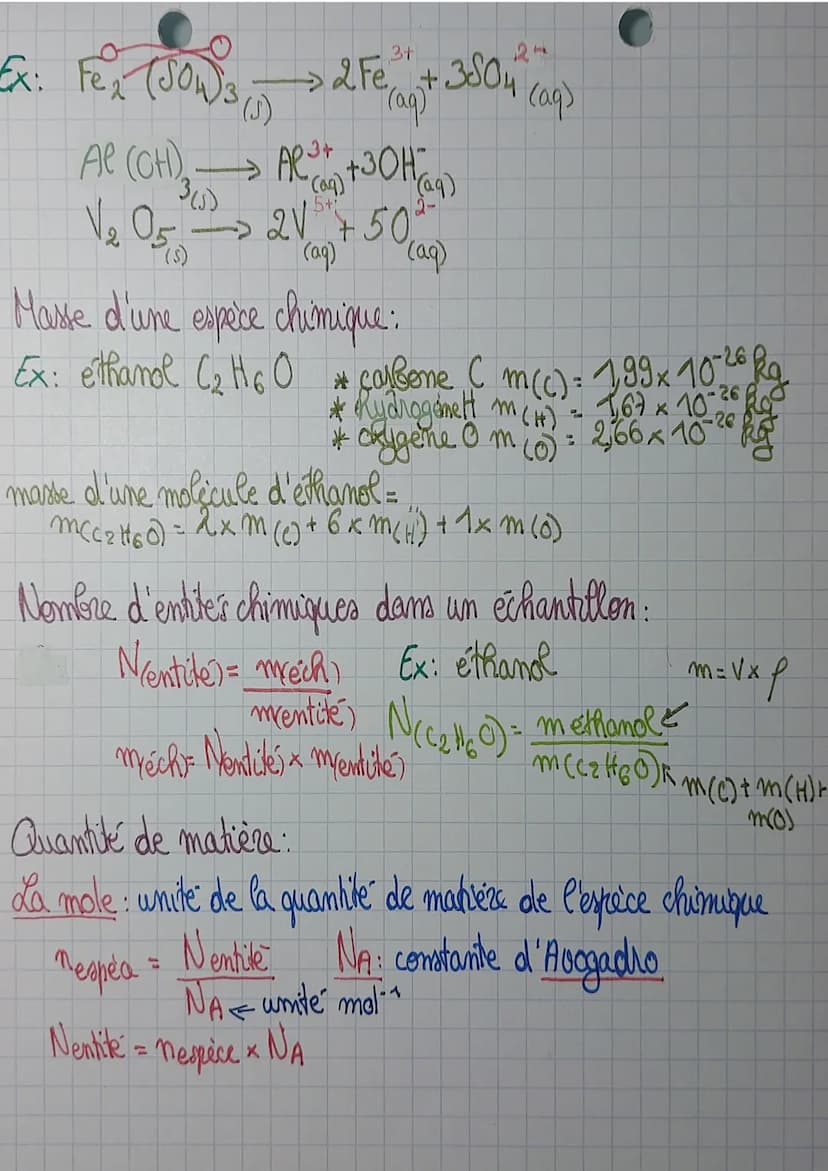 Physique
•ConstitutioN DE LA MATIERE
Espèce chimique: omemble d'entiles chimiques identiques, des
physiques
permettent de caractériser le ke