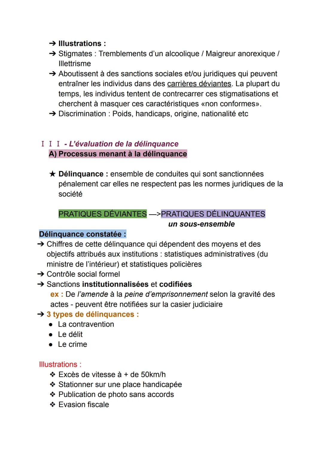 DS de sociologie - SES
Chapitre 3 : Processus sociaux menant à la déviance
Problématique du chapitre : Quels sont les processus sociaux qui
