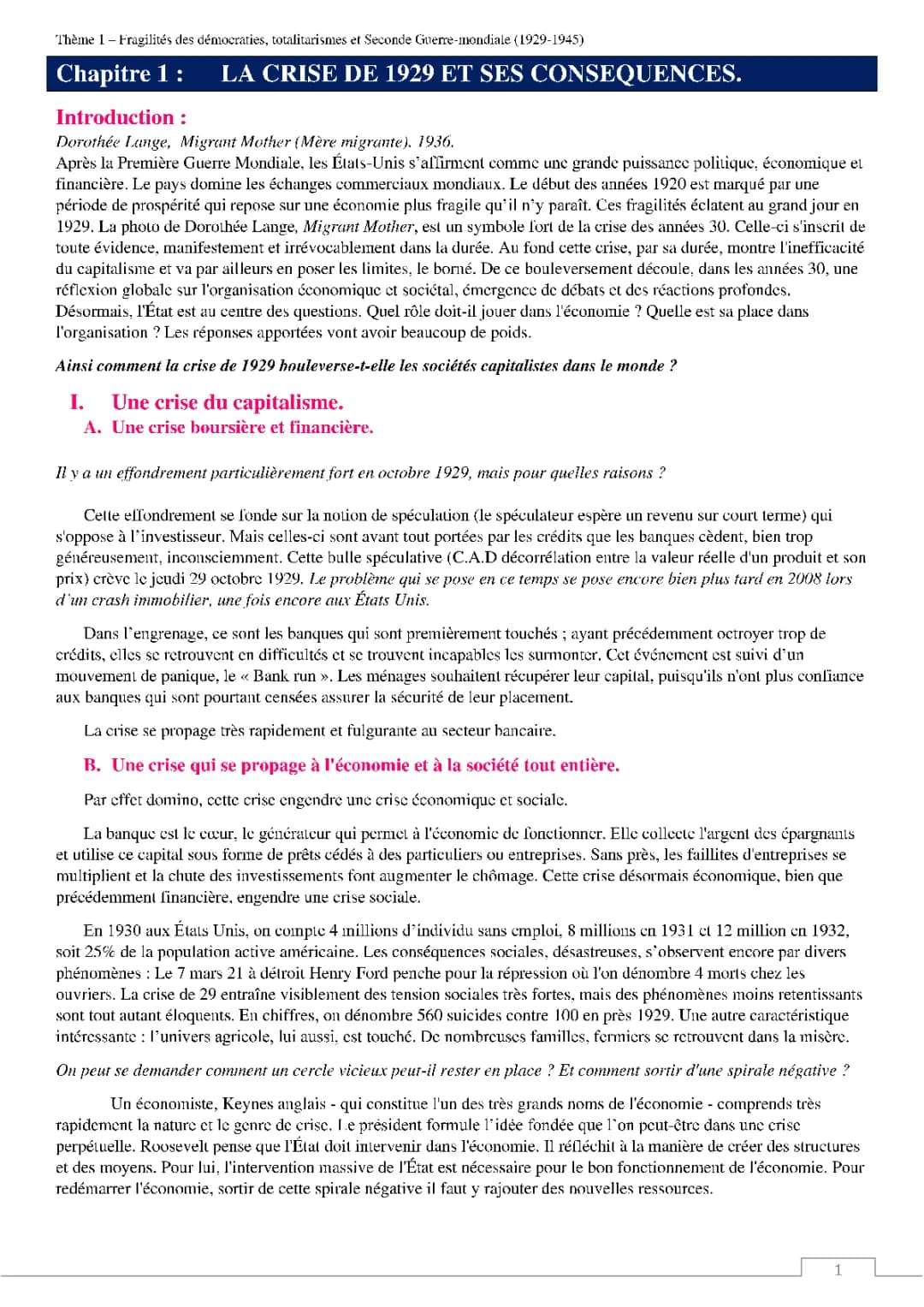La Crise de 1929 et ses Consequences: Tout Ce Que Tu Dois Savoir