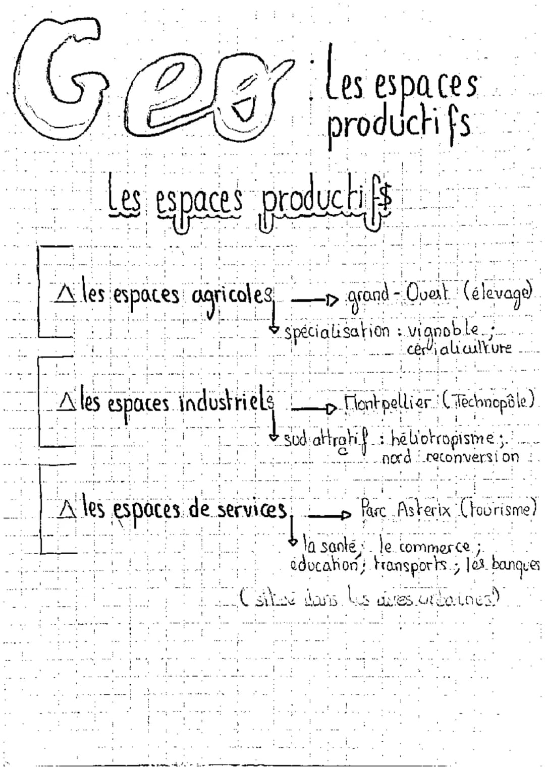 Geo
A les espaces agricoles
ELLE.
·les
Les espaces productifs
Ailes espaces industriels
espa ces
productifs
grand-Ovest (élevage)
spécialisa
