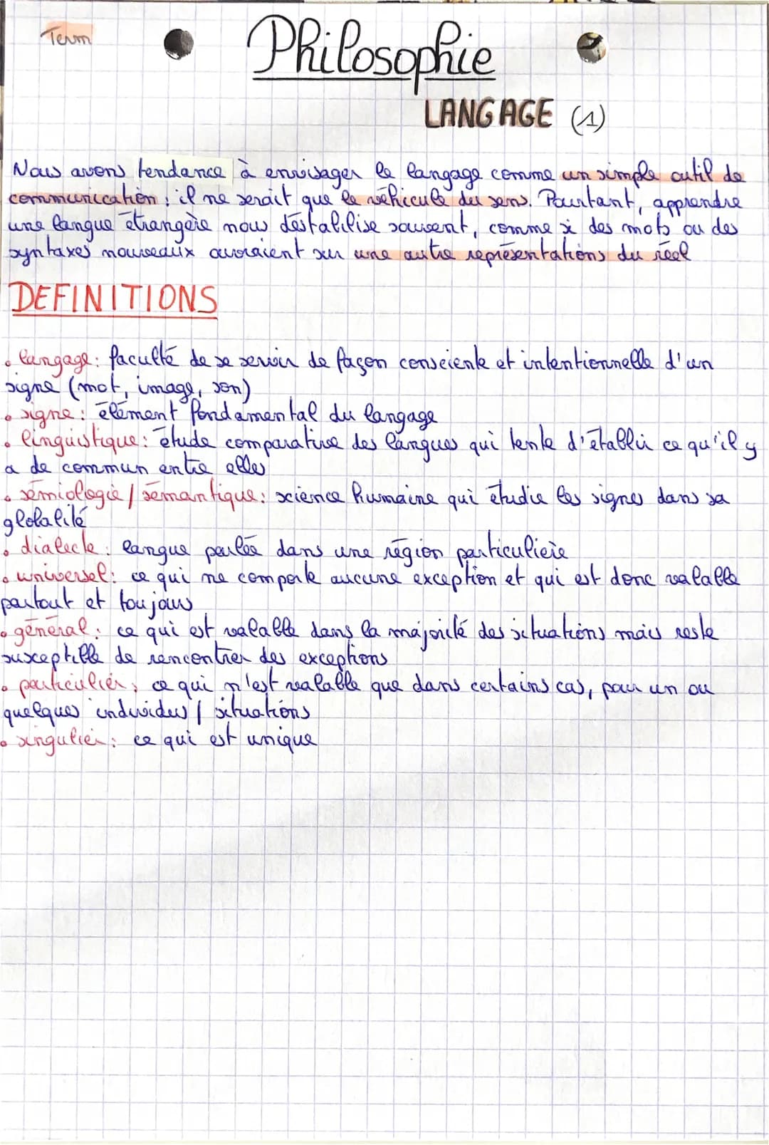 Philosophie
LANGAGE (4)
Now avens tendance à envisager le langage comme un
communication, il ne serait
que
langue étrangère now destabilise 