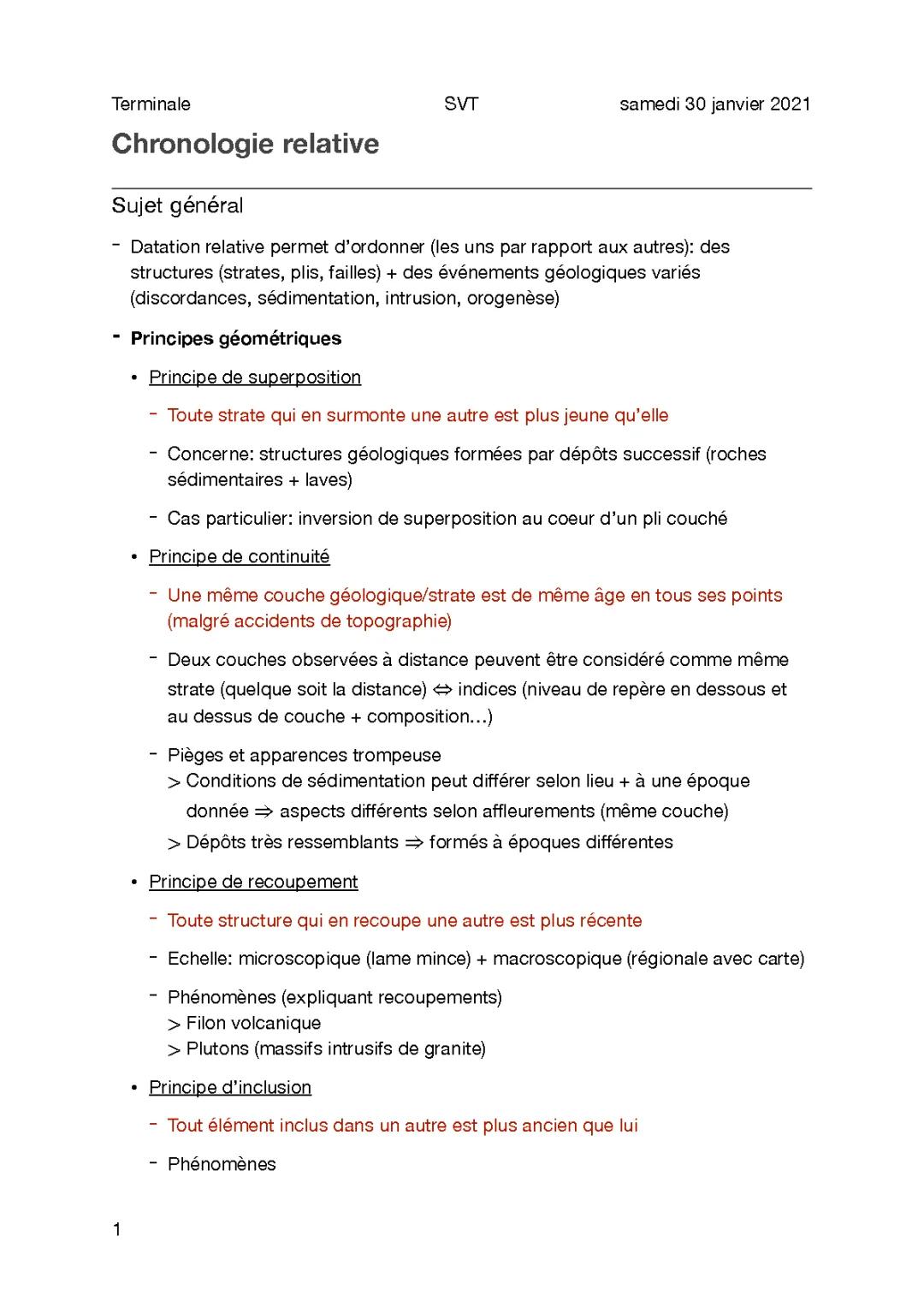Cours 2.1 - Chronologie relative