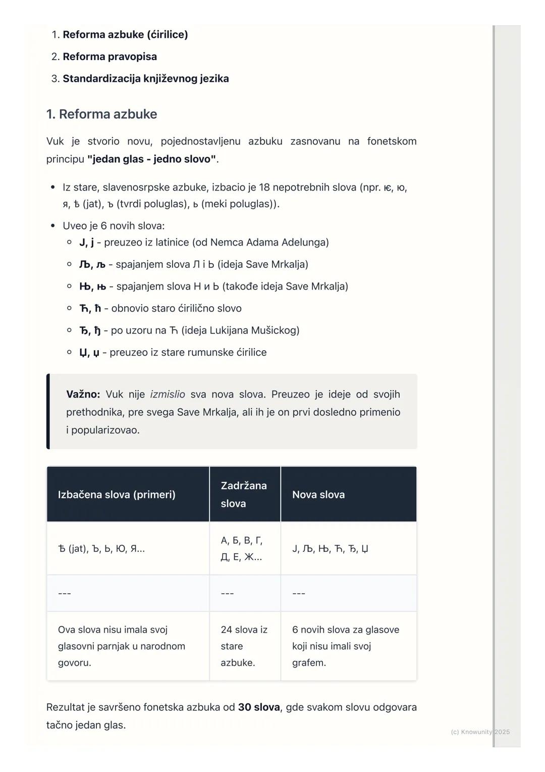 # Vukova reforma i
# standardizacija jezika

Uvodni deo i značaj reforme

Vukova reforma jezika i pravopisa predstavlja najznačajniju prekre